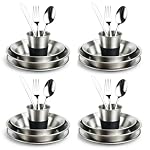 Stainless Steel Camping Mess Kit with Zippered Carry Bag 4 Person - Image 2