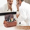 Zocipro Leather Toiletry Bag for Men, PU Artificial Leather Wash Bag for Travel, Gym & Shaving, Dry & Wet Separation with 3 Compartments - Perfect Men's Hanging Washbag with Shoe Bag #1