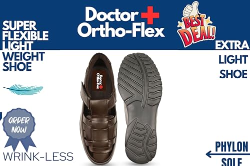 Image of Men's Orthopedic Roman Sandals | Soft Cushion Footbed | Lightweight Comfortable Anti-Skid Durable Sole | Open Toe Casual Formal Sandals for Men DASH-01