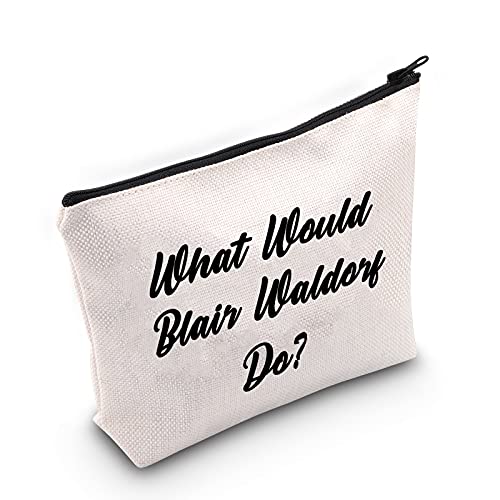 LEVLO Funny Gossip Lovers Gifts What Would Blair Waldorf Do Makeup Bags Blair Waldorf Quote Gift (What Would Blair Waldorf Do)