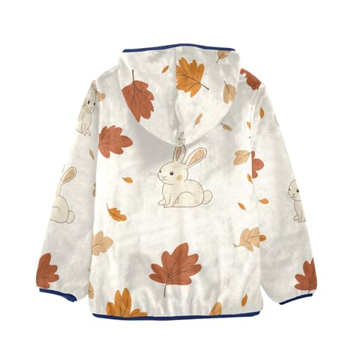 Cartoon Rabbit Girls Fleece Jacket Girls Fall Jacket Girls Zip Up Hoodie Girls Sherpa Jacket 2-10T2