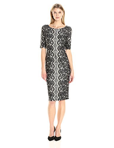 Amazon.com: Julian Taylor Women's Elbow Sleeved Printed Lace Dress,  Black/Beige, 10 : Clothing, Shoes & Jewelry