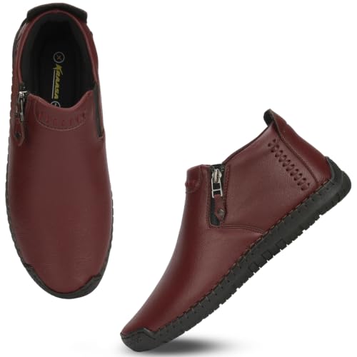 Image of Kraasa Men's Stylish Trendy Sneakers | High Tops Synthetic Side Zipper Casual Shoes | Ultra Soft Cushioned Insole | Airmix Sole Footwear