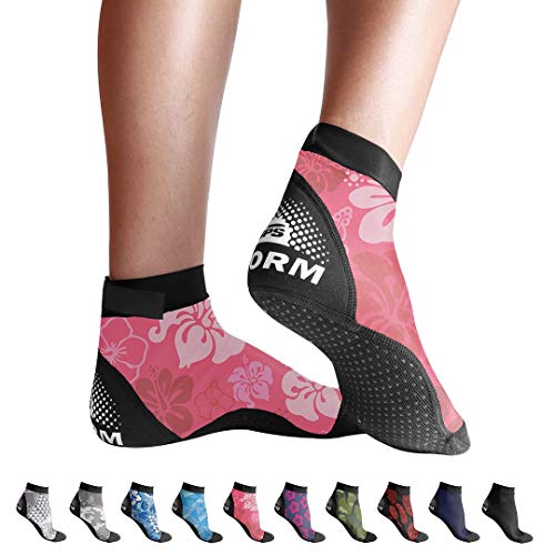 Bps second skin lc fin socks - pink floral (m)