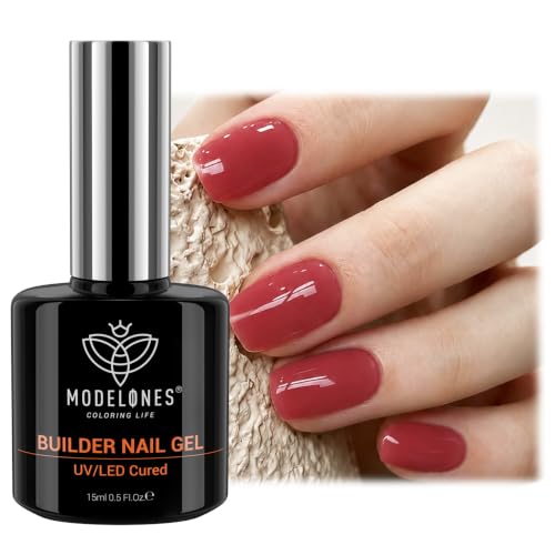 modelones Builder Nail Gel, Red Rose Builder Nail Fall Color Polish