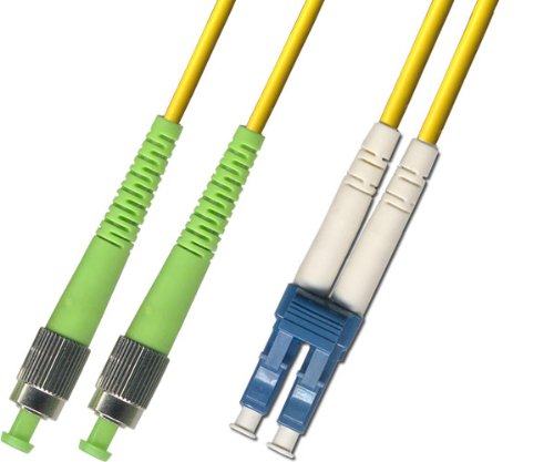15M Singlemode Duplex Fiber Optic Cable (9/125) - LC/UPC to FC/APC