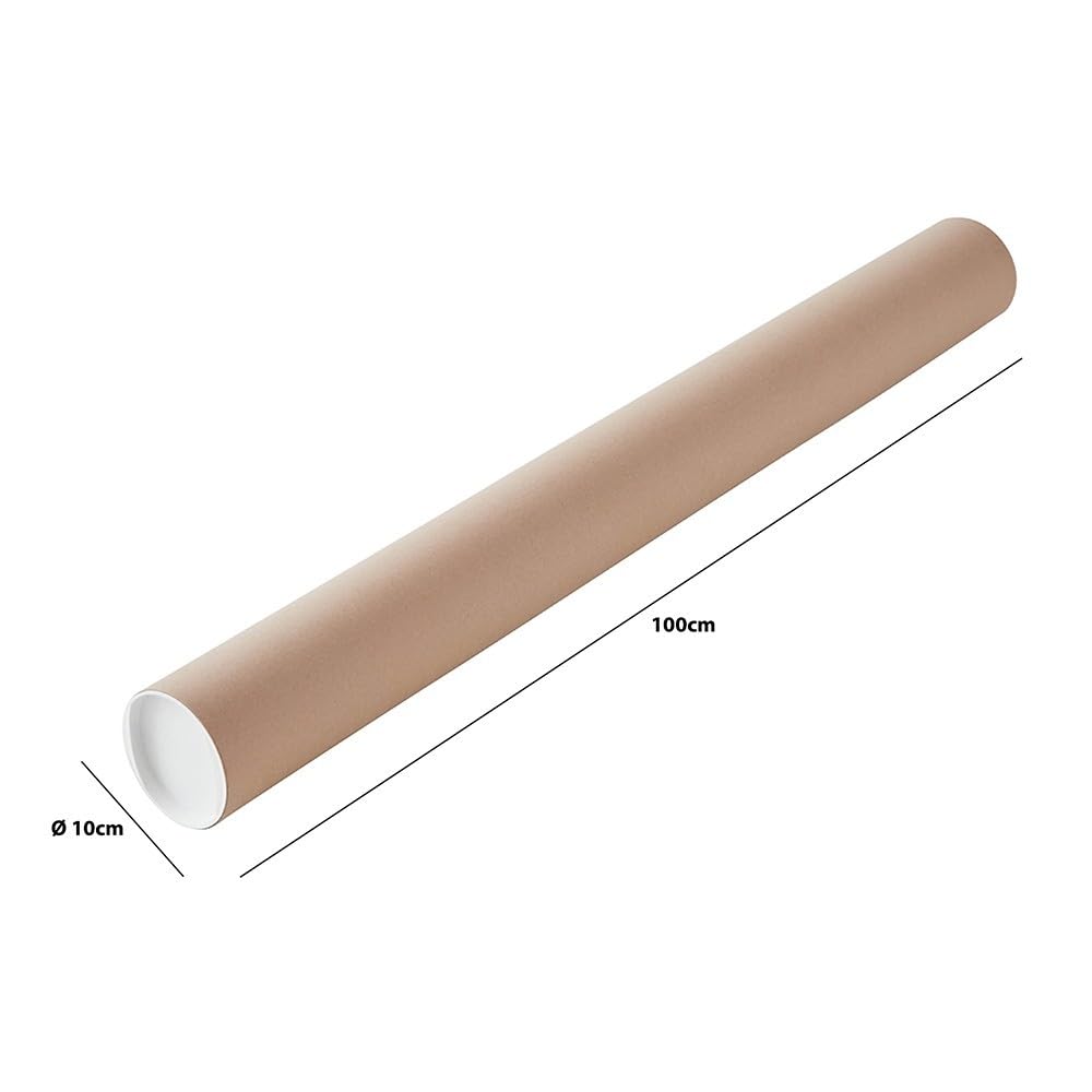 Pack and Move – Lote de 20 tubos para envío y embalaje – 10 x 100 cm – Para póster y póster – Con tapa