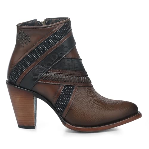 Cuadra Women's Bootie in Genuine Bovine Leather with Zipper, 3F86RS, Size 7
