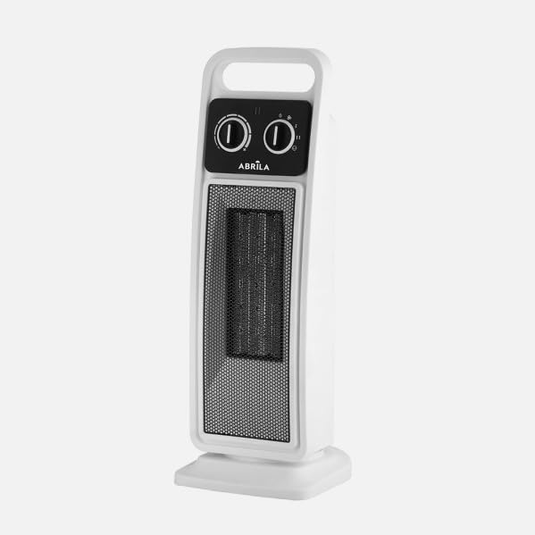 ABRILA - Brasil - Termoventilador Cerámico PTC Vertical Blanco 2000W | 2 Potencias | Oscilante | Antivuelco | Termostato | Blanco