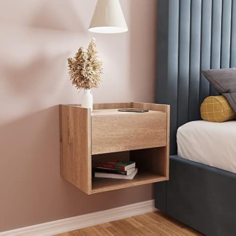 GFW Harmony Floating Bedside Tables with Storage Cover