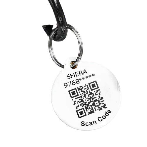 Antiquestreet Pet Tag With Barcode Customized Engraved Metal Cat or Dog Name tag for pet