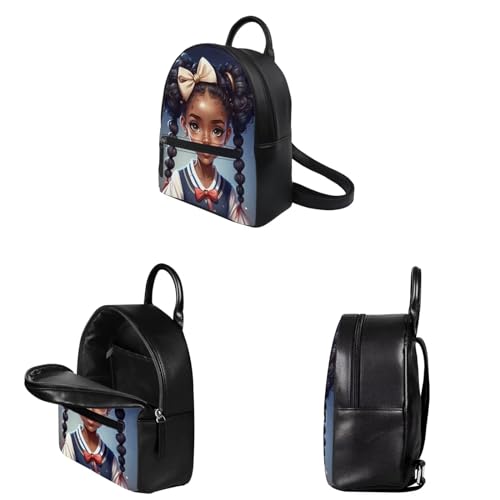 ZOUTAIRONG American Black Girls Backpack Purse Mini Backpack African Magic Princess Small Backpacks Shoulder Bag for School Travel Mini Casual Daypack Wallet Pouch Blue2