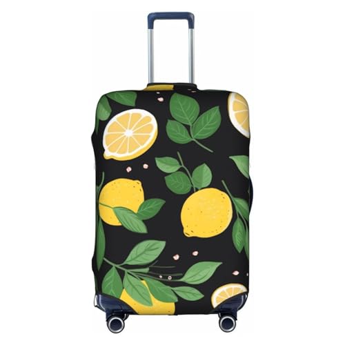 Lemon Fruit Printed Luggage Cover Elastic, Washable, Universal Fit 18-32 Inch Travel Suitcase Cover Easy To Identify