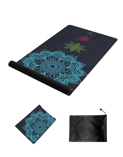 nuveti Printed Travel Yoga Mat-1/16 Inch Thick Non Slip Fitness Workout Mat with Carrying Bag, Foldable Lightweight Suede & Natural Rubber Yoga Mat for Yoga Pilates and Fitness 72" L x 24" W x 1.5mm - Image 4