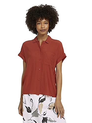 TOM TAILOR mine to five 1025581 Loose Blouse, 13722-Orange Rooibos, 38 Femme Cover