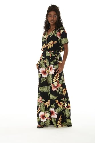 Image of Family Matching Hawaiian Clothes, Black Rafelsia | Lightweight 100% rayon • Family matching outfits • Beach vacations • Luaus • Cruises • Family photos