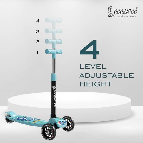 Cockatoo Rat&Cat Series Happy-Hooper Kick Scooter for Kids, Kick Scooter with Led Lights in PVC Wheel, 3 Adjustable Height Scooter, Age Upto 3+ Years & 50 Kg Weight Capacity Blue - Image 2 thumbnail