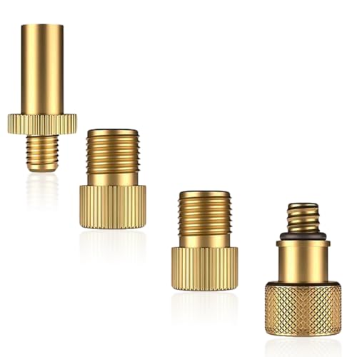BLOOPIC バルブアダプター 自転車バルブ変換アダプター (4点セット) 真鍮 バルブアダプター 自転車用ポンプ 空気入れ 仏式|米式|英式変換 空気入れ アダプター