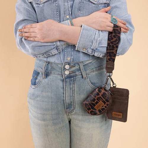 Image of Wrangler Keychain Wristlet Wallets for Women Western Dual Pouch Wristlet Credit Card Holder Wallet