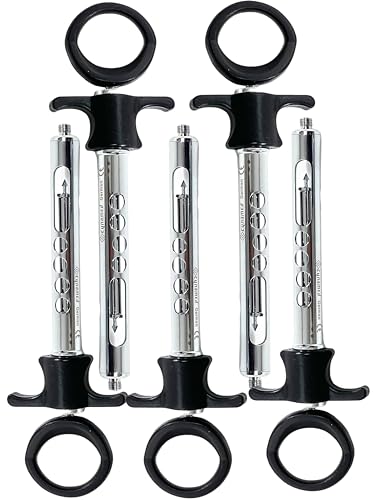 5 Pack | Self-Aspirating Dental Anesthetic Syringe 1.8mL with Plastic Handle & Center Arrow-Tipped Rod | Premium German Stainless Steel Dental Instruments (1.8mL - Black - 5 Pack)