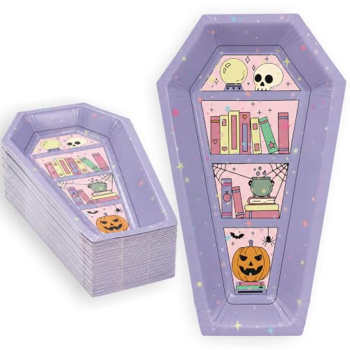 24PCS Halloween Paper Plates,Coffin Halloween Disposable Party Plates Decor - image 1