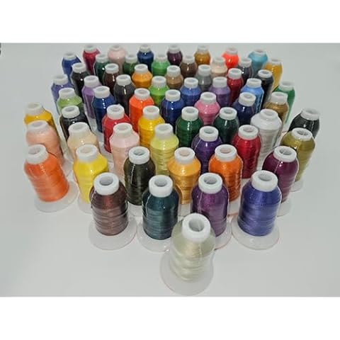 Doublelin Polyester Embroidery Thread, 120D/2, 40wt, High Strength Thread (63 Colors Combo, 500 Meters (550 Yards)) Cover