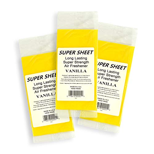 Image of Super Sheet Small (7.5 inchx3.75 inch) Under Seat Car Air Freshener, 3-PACK (Vanilla)