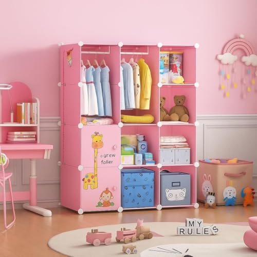 Image of Foldable Plastic Wardrobe for Clothes - Baby Cupboard for Clothes Storage, Wardrobe for Kids, Plastic Almirah, Collapsible Wardrobe for Kids Livingroom & Home (Y3 Green)