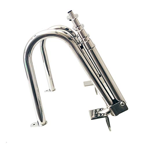 Escalera de piscina retráctil de acero inoxidable 4 peldaños miniatura 1