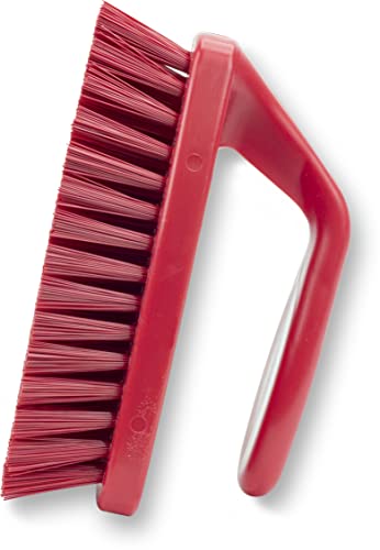 Image of SPARTA Scrub Brush with Iron Shaped Handle and Stiff Bristles, Heavy Duty Scrubber Brush for Kitchen, Bathroom, Shower, Tile, Sink, Carpet and Bakepans, Polypropylene, 6 Inches, Red, (Pack of 6)