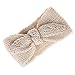 OVOY Turban Headband Baby Girl - Warm Rabbit Knot Hair Band Wrap Newborn Toddler Children 2Pcs (Brown+Beige, One Size)