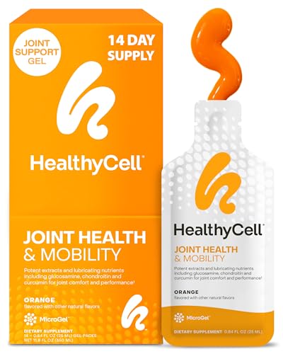 Healthycell Joint Health & Mobility Daily Liquid Supplement - Joint Support Supplement, Inflammation Response, Cartilage & Flexibility with Curcumin, Glucosamine & Chondroitin - 14 Gel Packs