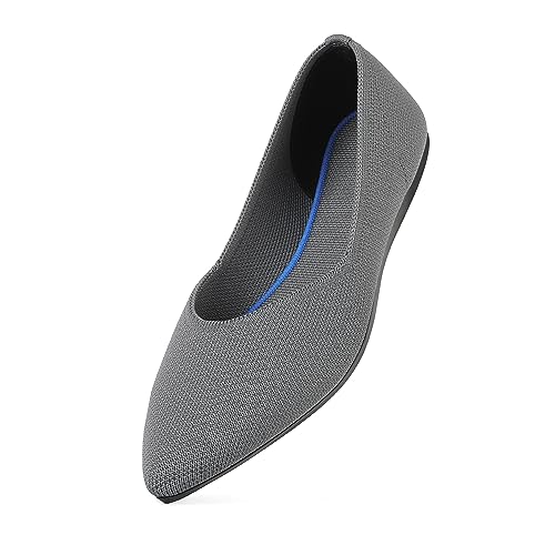 KBZone Women's Knit Ballet Flats Fashion Pointed Toe Walking Shoes Casual Slip-on Ballet Shoes2