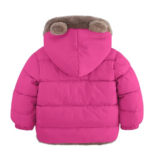 Enlifety 6M-5T Baby Toddler Winter Fleece Coat Boys Girls Cute Bear Ear Hooded Jackets with Pockets2