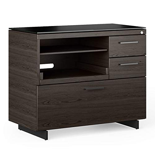 Sequel 20 - Multifunction Cabinet - Charcoal Stained Ash Wood Finish - Black Metal Finish