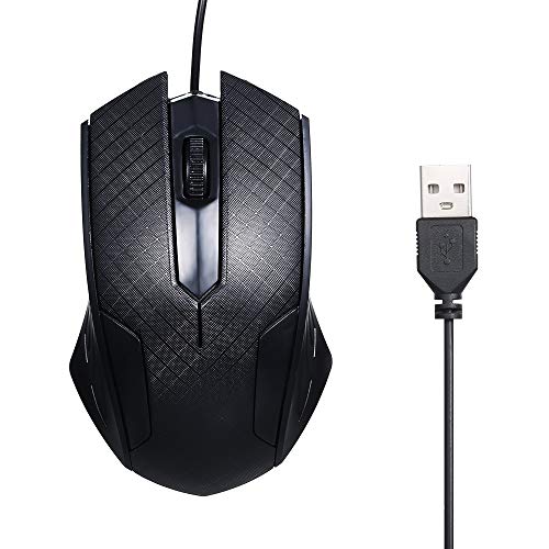 ZJchao Ratón, Ratón con Cable Ratón con Cable para Computadora Ratón USB óptico con Cable de 3 Botones Ratón para Computadora Portátil con Desplazamiento Hiperrápido para Trabajo en