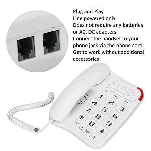 Teléfono alámbrico grande para personas mayores con 3 memorias miniatura 7