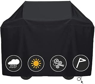 Grill Cover, BBQ Cover 58 Inch, Double Layer Fabric, Waterproof, UV and Fade