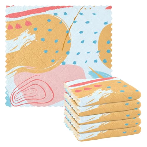 Art Blue Doodle Color Mix Toallas de limpieza de microfibra Toallas de cocina de algodón paños de cocina de rizo de cocina Toallas de mano de Pascua Accesorios Tejido de limpieza 11 x 11 pulgadas