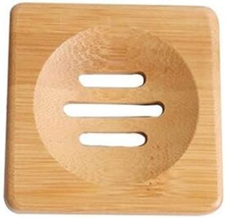 soap tray, Bamboo Case Tray Drain Box Holder for Shower Tools Keep Soap Bars Dry Clean Easy Cleaning(B)