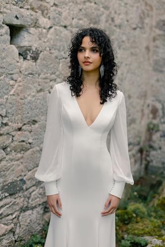 White Wedding Dresses for Bride Boho Lace Mermaid Sexy Beach Bridal Gowns for Bride with Long Train 20254