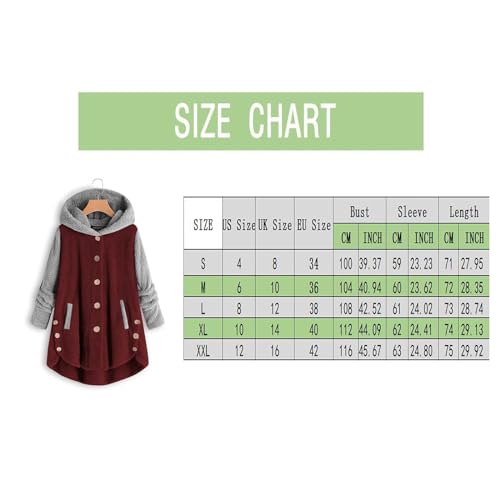 Women Fleece Hood Coat Buttons Sherpa Jackets Long Sleeve Fluffy Coat Fall Winter Plus Size Coats Outwear4