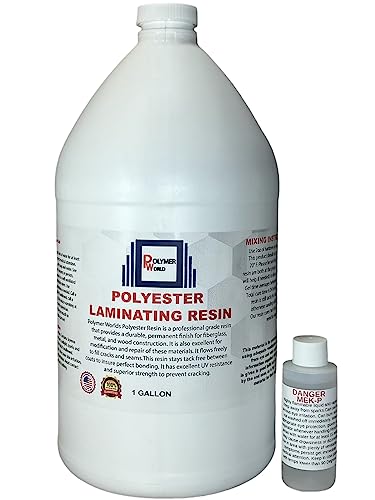 Polymer World- Polyester Resin 1-10 Gallon Kit with MEKP for Boats, Cars, Surfboard, RV, Pools,Canoes, Jetskis, Watercrafts (1, 1 Gallon)