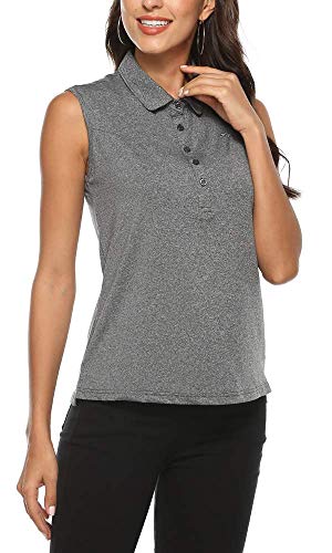 Image of AIRIKE Golf Polo Shirts for Women Sleeveless Summer Sports Athletic Fashionable Workwear-Quick Dry Womens Tank Tops