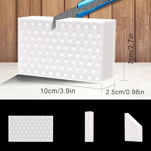 Image of Magic Eraser Cleaning Sponge | Pack of 4 | Multi-Purpose, Chemical-Free Stain Remover for Kitchen, Bathroom, Walls, Shoes & More | Tough on Dirt, Gentle on Surfaces
