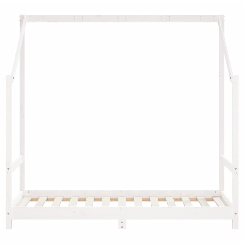 Lettino per bambini in legno massiccio di pino, bianco, 2 x 80 x 160 cm, con rete a doghe e protezione anticaduta, per la cameretta dei bambini, trasformabile con spazio e spazio per dormire