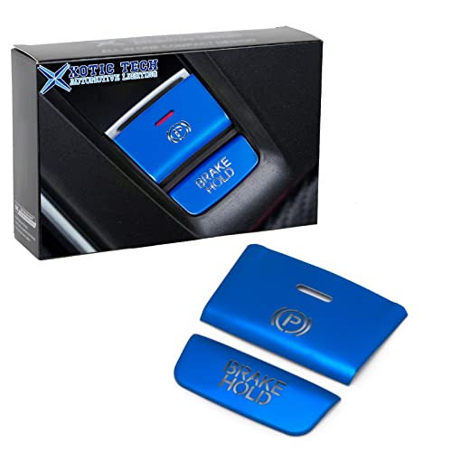 Xotic Tech P Gear Brake Hold Button Aluminum Frame Cover Trim Compatible with Honda Accord 10th Gen (Blue)