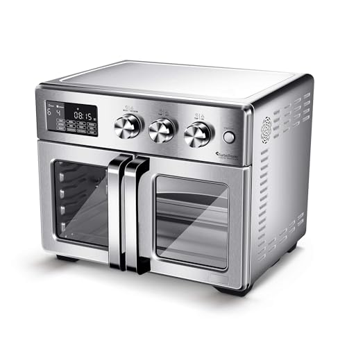 TurboTronic Mini Backofen - 4in1 Heißluftofen und Heißluftfritteuse XXL...