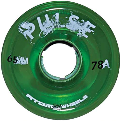 Atom Skates Quad Roller Wheels/Outdoor/Hardness 78A / 65x37 Green Pulse / 1 Pack - 4 Wheels