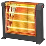BAKAJI Stufa Elettrica al Quarzo 4 Elementi Riscaldanti Potenza 1000 / 2200W Regolabile Sistema Antiribattamento KS2760 Riscaldamento Casa Dimensione 57 x 26 x 61 cm